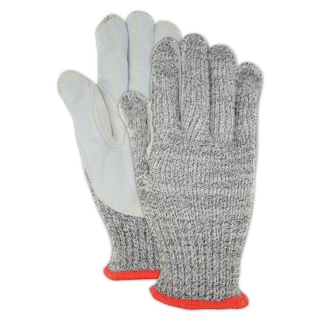 Magid CutMaster H500LEA Hyperon Split Leather Palm Glove  Cut Level A5, 12PK H500LEA-9